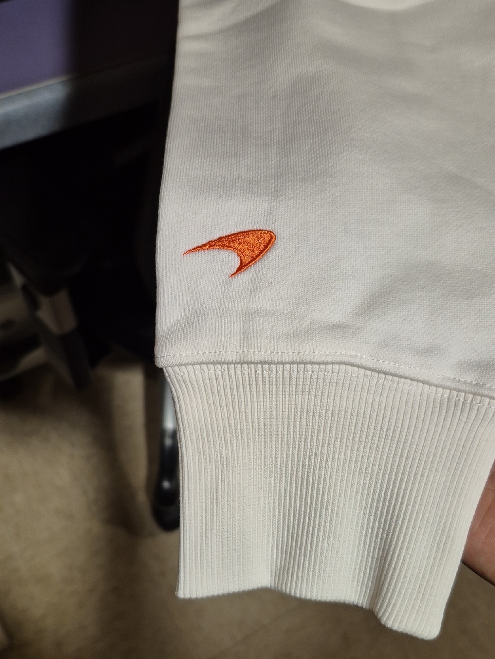 K-Swiss Men's White and Orange McClaren Hoodie with Stripe Detail - Picture 7 of 7